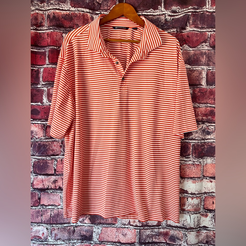 Cutter & Buck Bold Orange and White Polo